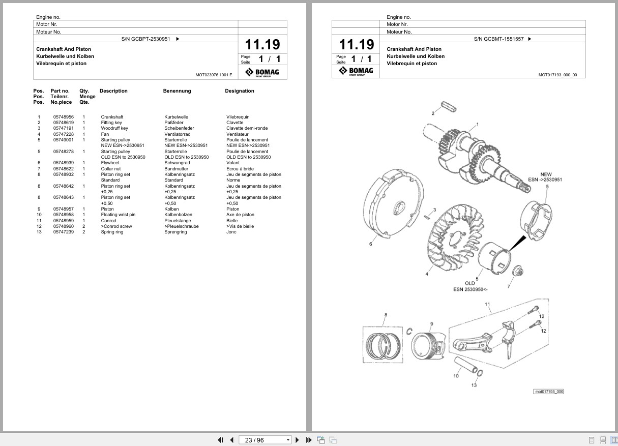 Bomag Vibratory Plate Compactor BVP 18 45 Spare Parts Catalog 11.2018 11.2019 EN DE FR (3)