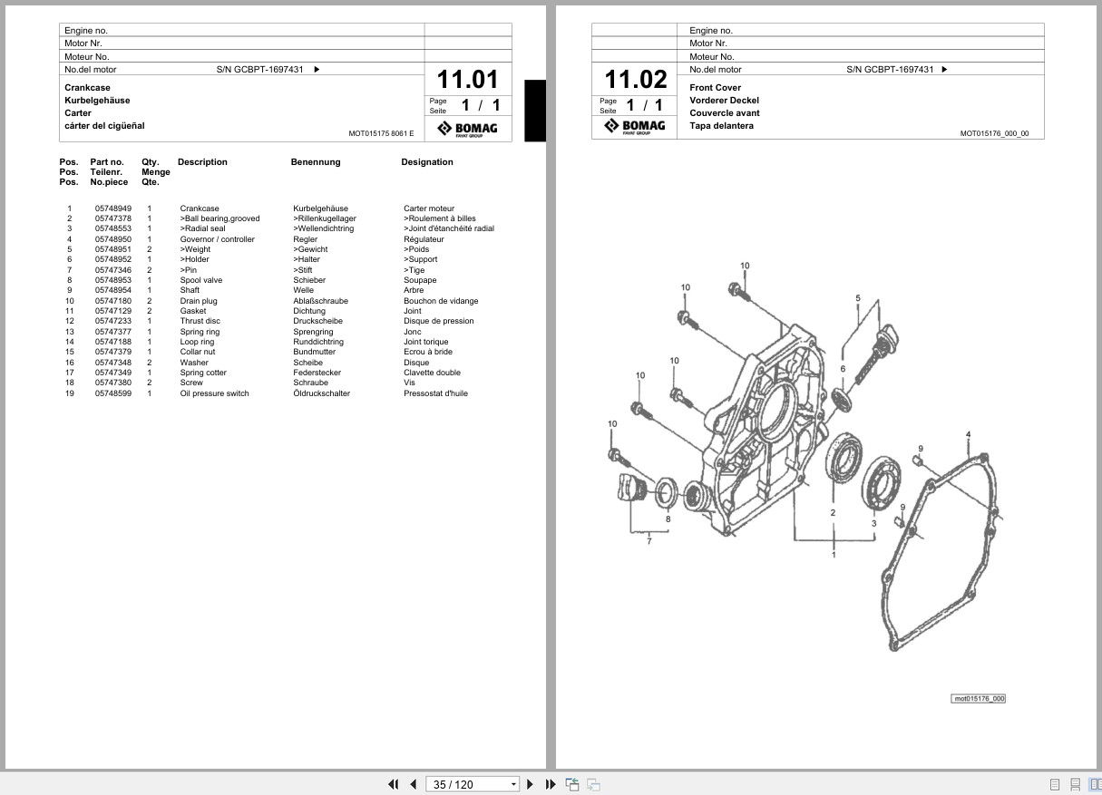 Bomag Vibratory Plate Compactor BVP 18 45 Spare Parts Catalog 2013 2014 EN DE FR (2)