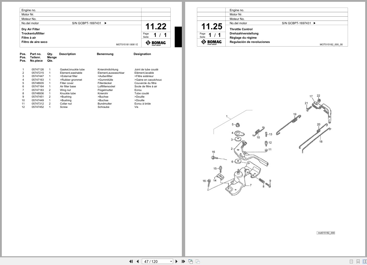 Bomag Vibratory Plate Compactor BVP 18 45 Spare Parts Catalog 2013 2014 EN DE FR (3)