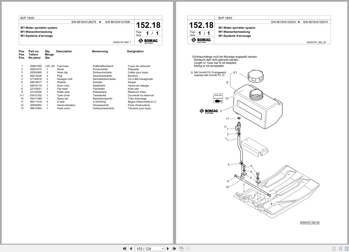 Bomag Vibratory Plate Compactor BVP 18 45 Spare Parts Catalog 2015 2017 EN DE FR (2)