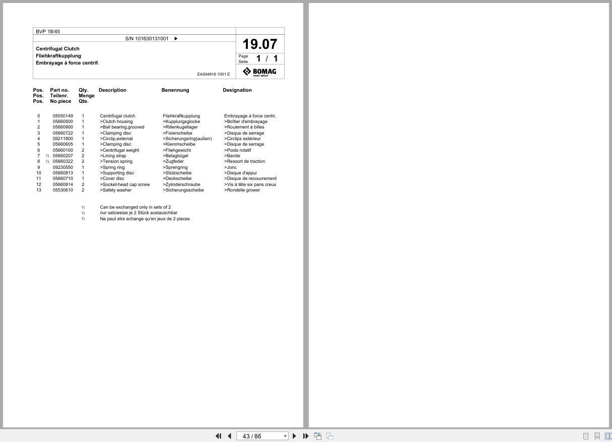 Bomag Vibratory Plate Compactor BVP 18 45 Spare Parts Catalog 2020 EN DE FR (2)