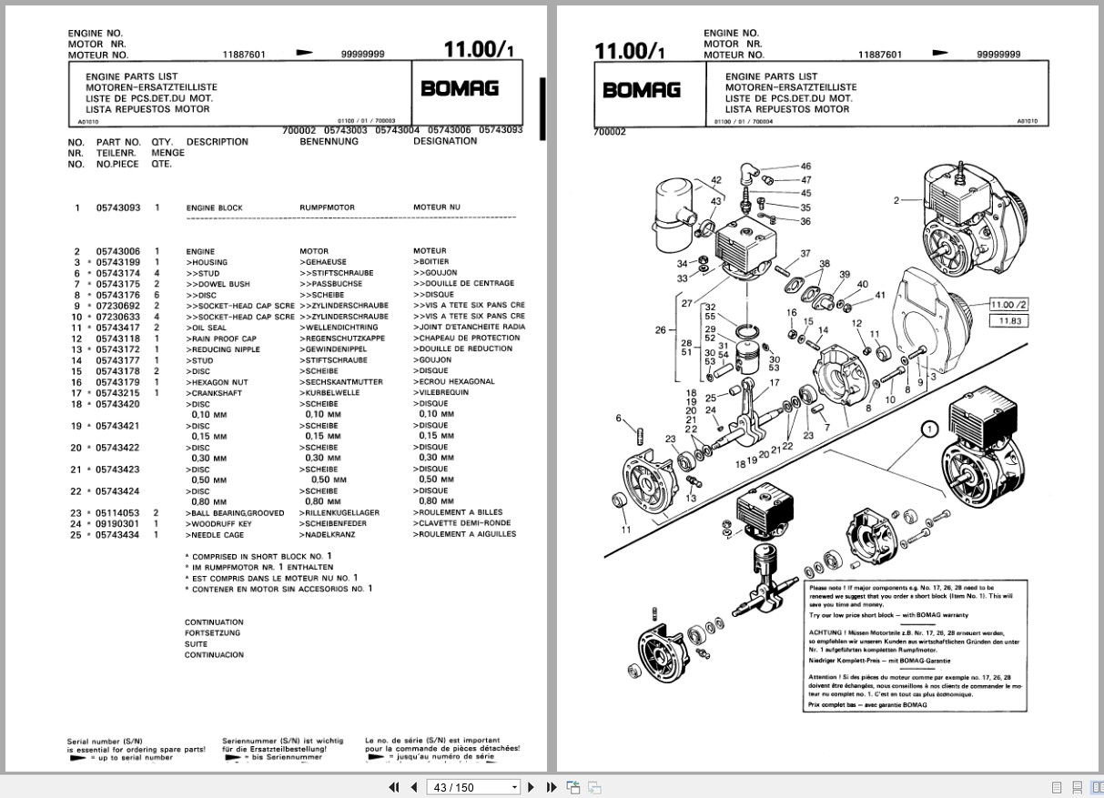 Bomag Vibratory Tamper BT 58 BT 68 Spare Parts Catalog 00813209 2000 EN DE FR (2)