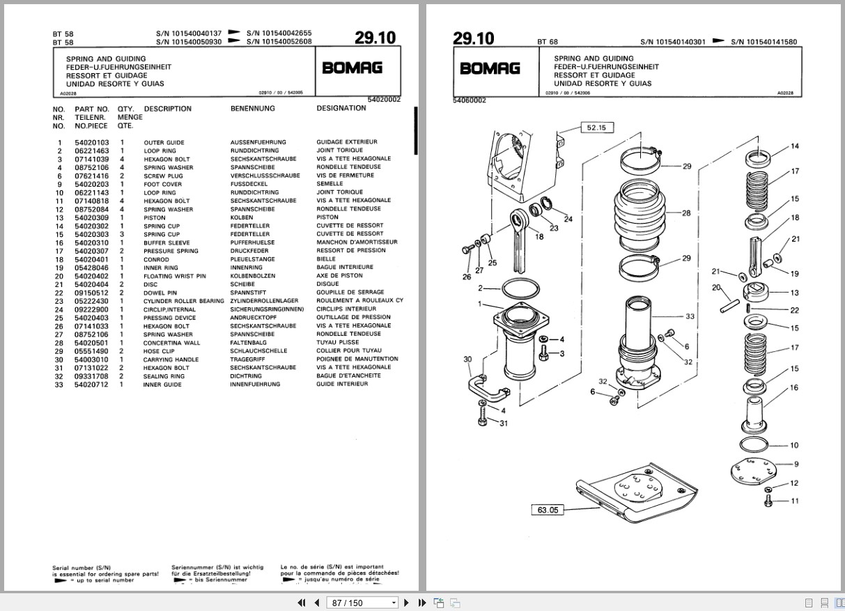 Bomag Vibratory Tamper BT 58 BT 68 Spare Parts Catalog 00813209 2000 EN DE FR (3)