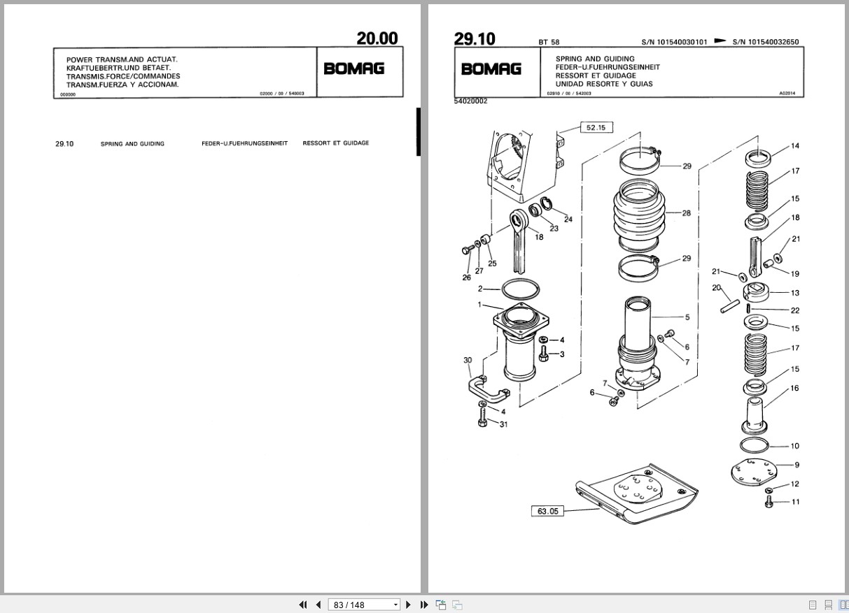 Bomag Vibratory Tamper BT 58 BT 68 Spare Parts Catalog 00813218 2000 EN DE FR (3)