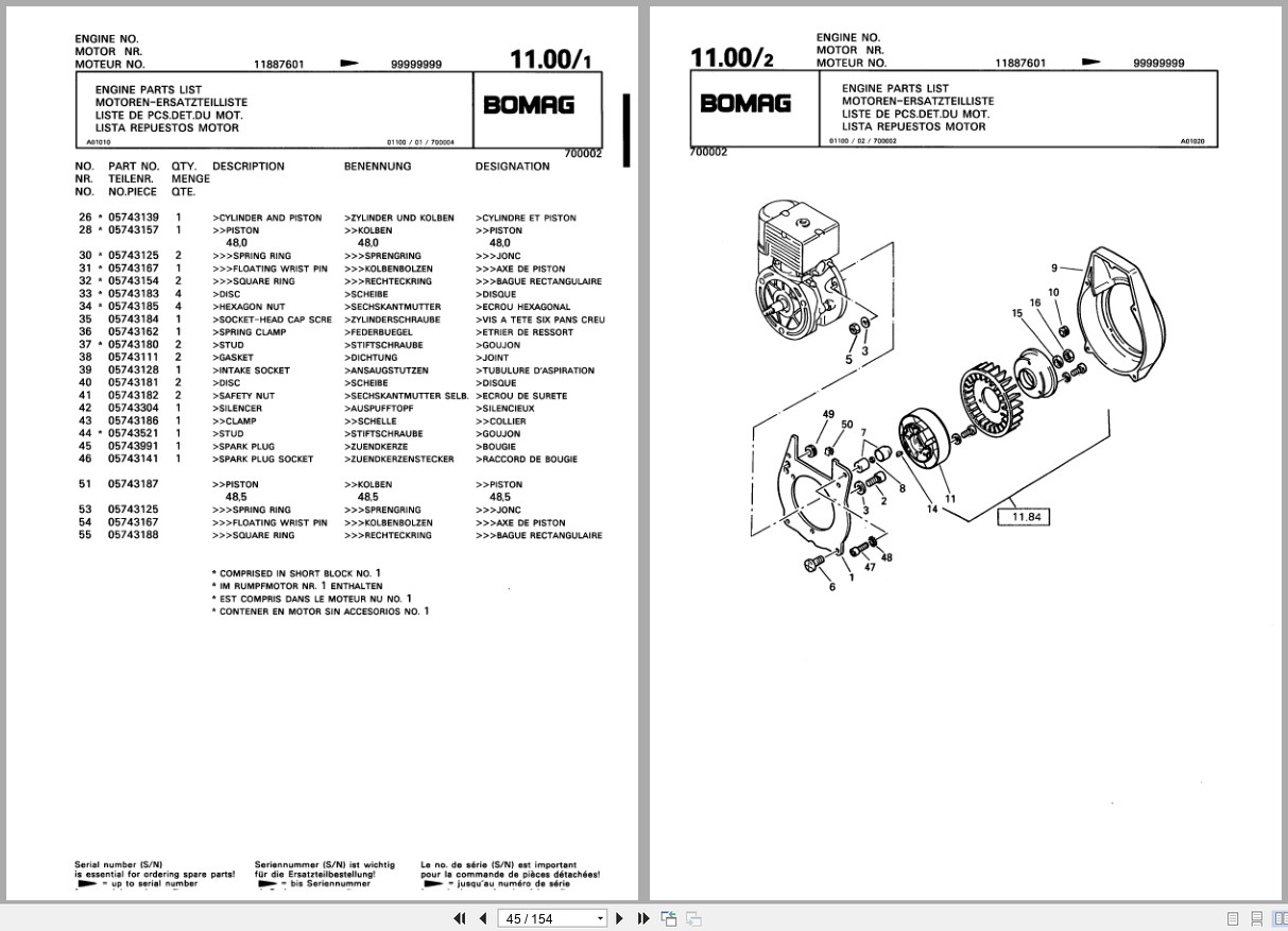 Bomag Vibratory Tamper BT 58 BT 68 Spare Parts Catalog 00813219 2000 EN DE FR (2)