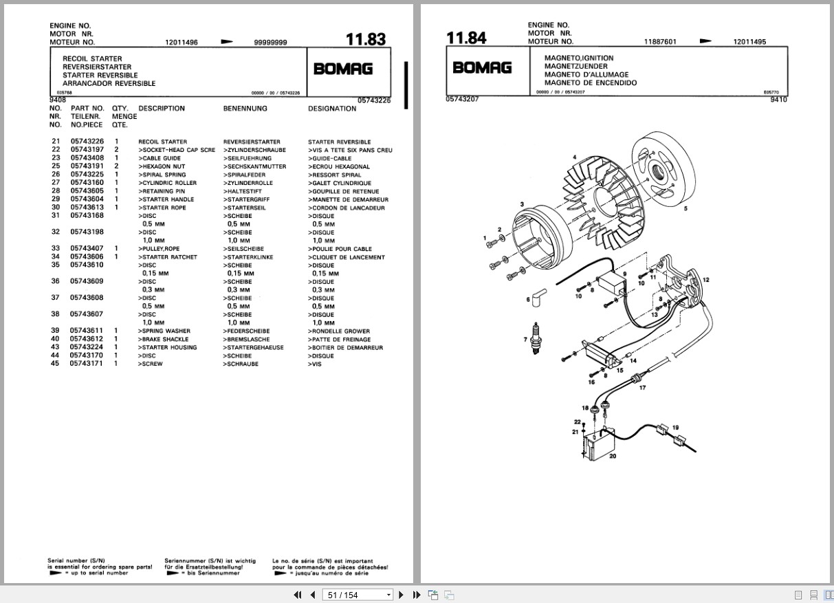 Bomag Vibratory Tamper BT 58 BT 68 Spare Parts Catalog 00813219 2000 EN DE FR (3)