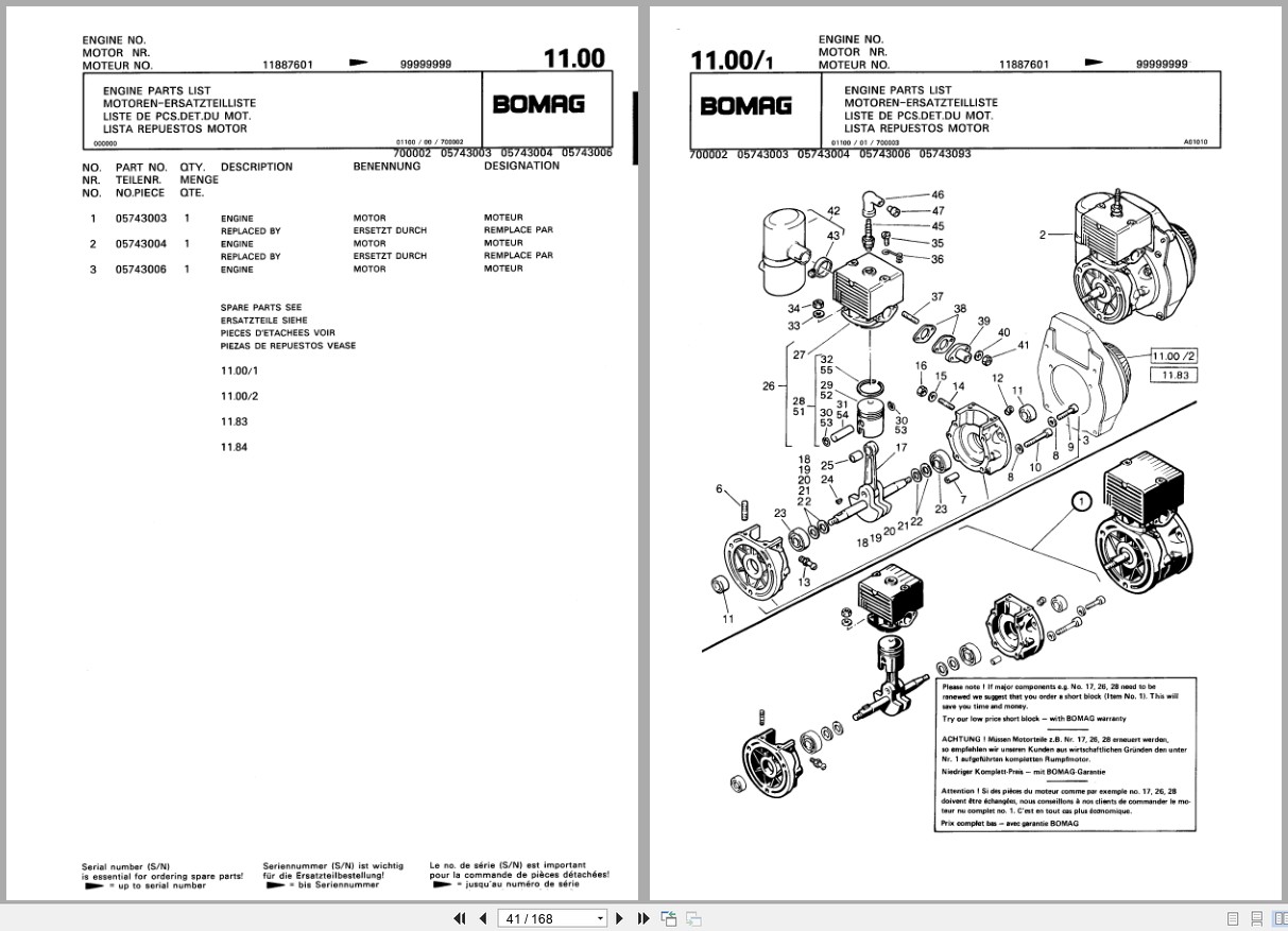 Bomag Vibratory Tamper BT 58 BT 68 Spare Parts Catalog 00813221 2000 EN DE FR (2)