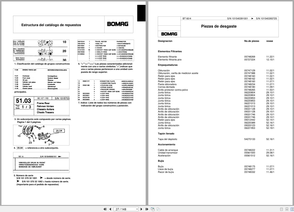 Bomag Vibratory Tamper BT 60 4 Spare Parts Catalog 2005 2006 EN DE FR (3)