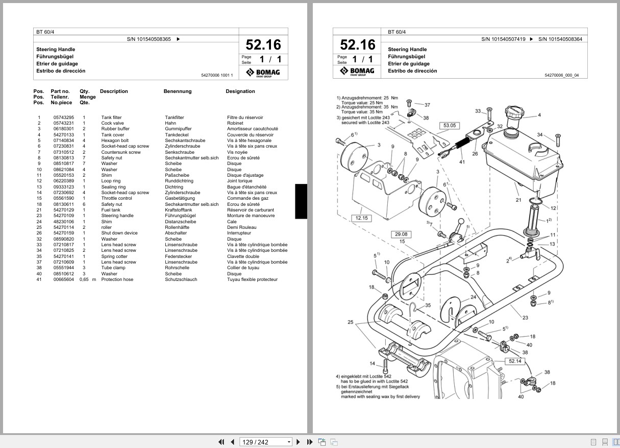 Bomag Vibratory Tamper BT 60 4 Spare Parts Catalog 2006 2008 EN DE FR (2)