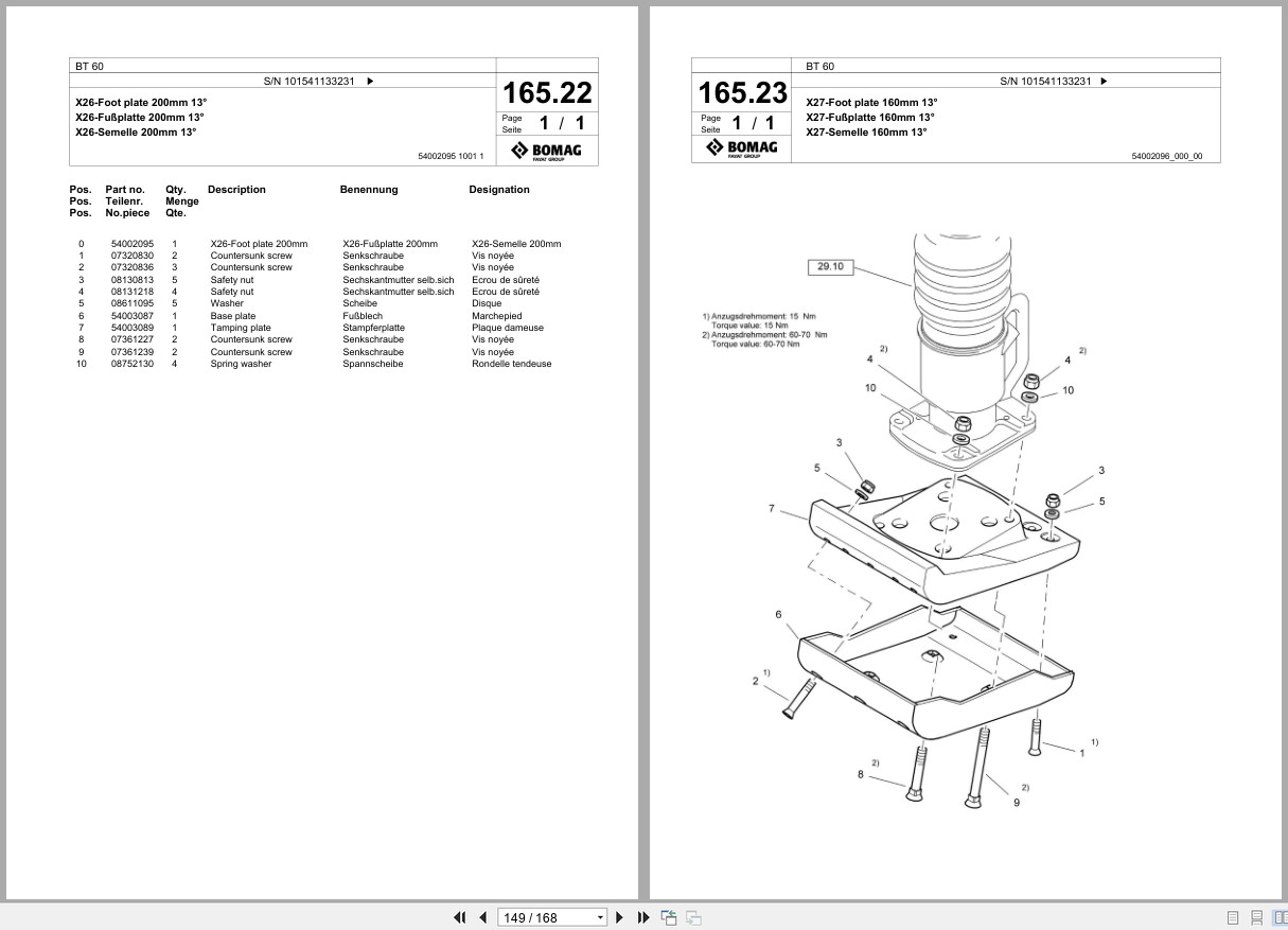 Bomag Vibratory Tamper BT 60 Spare Parts Catalog 06.2016 06.2018 EN DE FR (3)