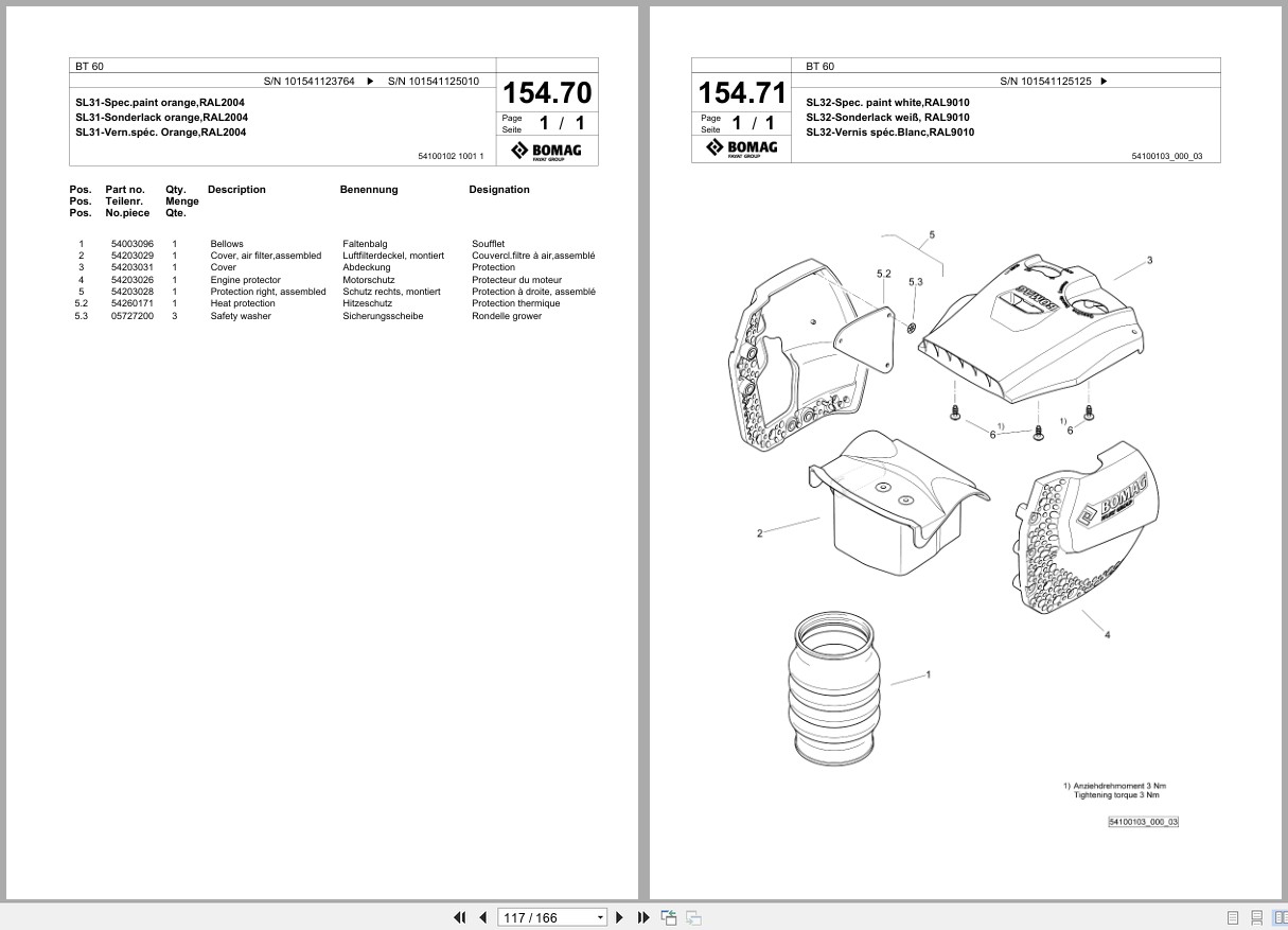 Bomag Vibratory Tamper BT 60 Spare Parts Catalog 06.2016 07.2018 EN DE FR (3)
