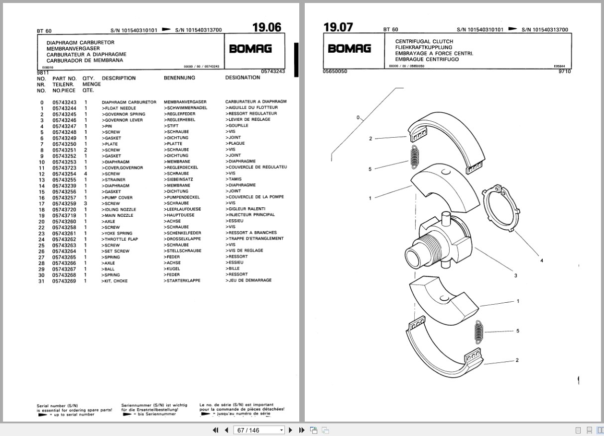 Bomag Vibratory Tamper BT 60 Spare Parts Catalog 2000 EN DE FR (2)
