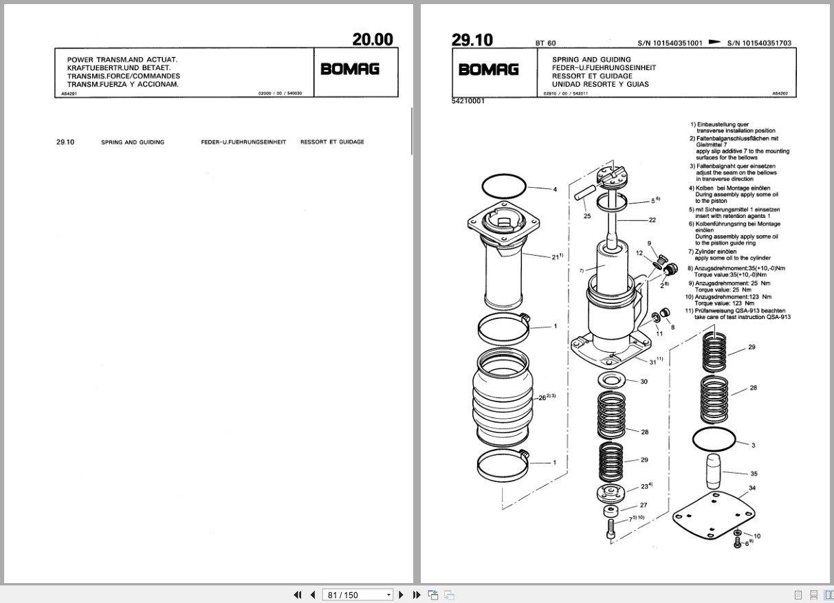 Bomag Vibratory Tamper BT 60 Spare Parts Catalog 2001 EN DE FR (2)