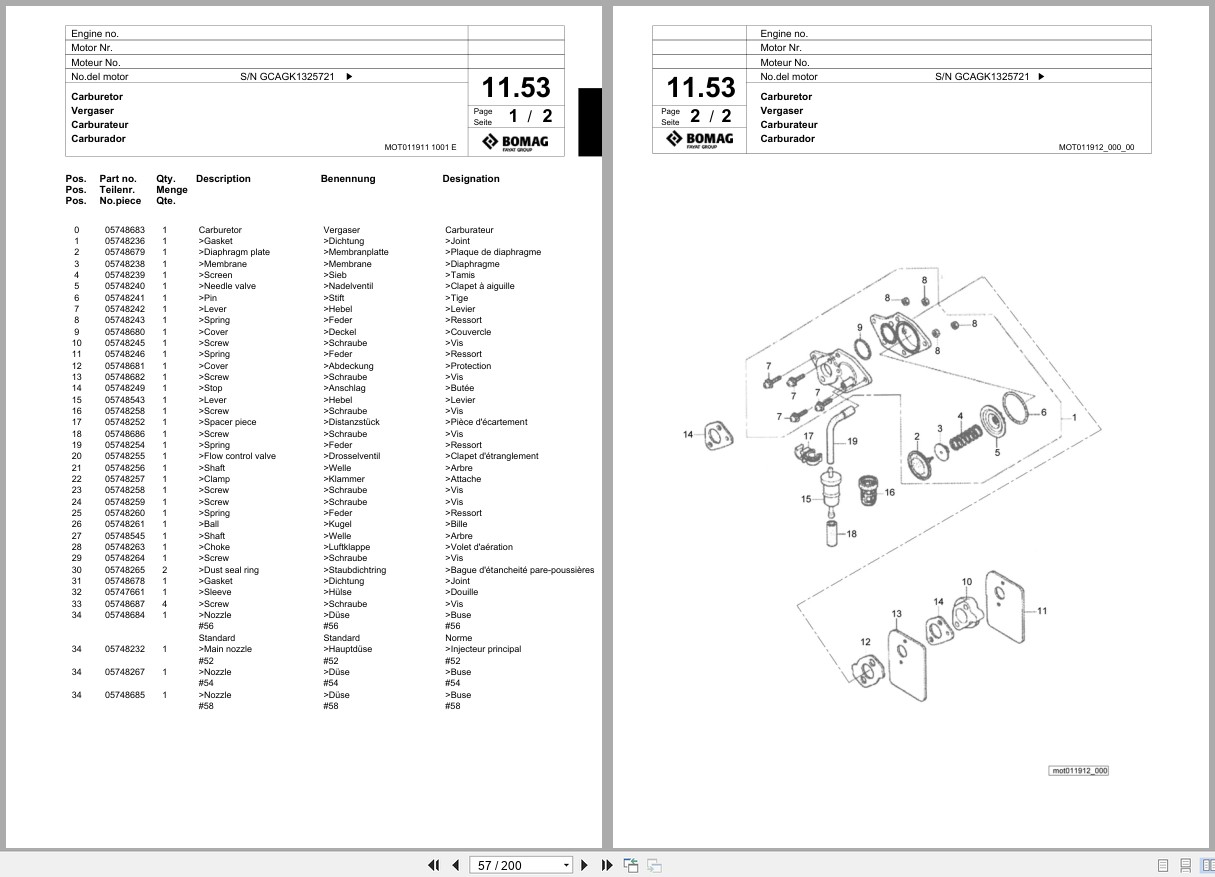 Bomag Vibratory Tamper BT 60 Spare Parts Catalog 2011 2013 EN DE FR (2)