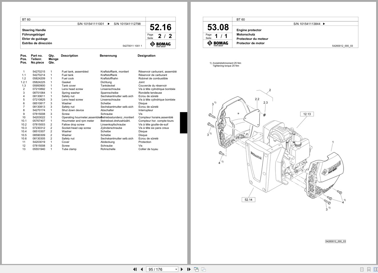 Bomag Vibratory Tamper BT 60 Spare Parts Catalog 2013 2014 EN DE FR (3)
