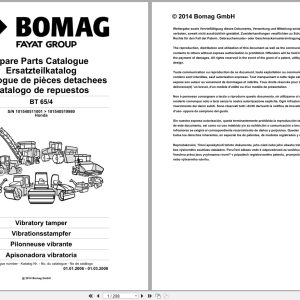 Bomag Vibratory Tamper BT 65 4 Spare Parts Catalog 2006 2008 EN DE FR (1)