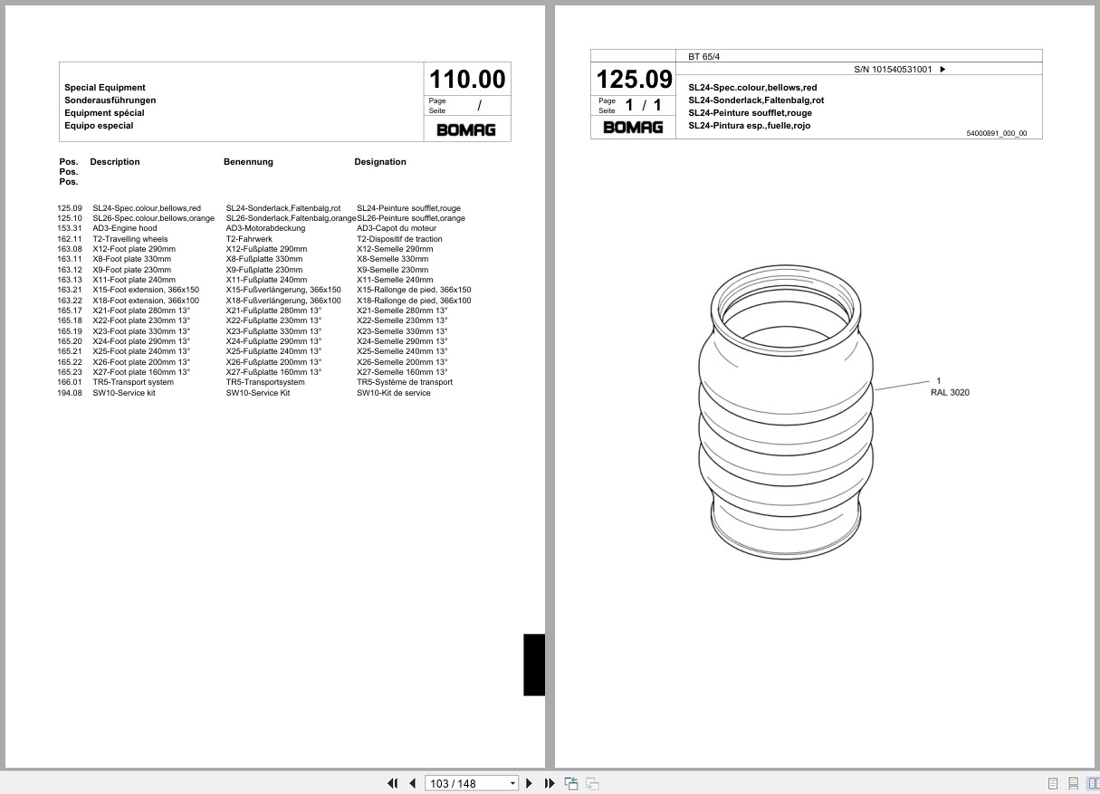 Bomag Vibratory Tamper BT 65 4 Spare Parts Catalog 2008 EN DE FR (3)