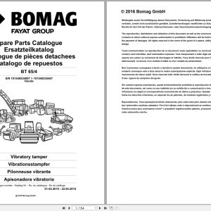 Bomag Vibratory Tamper BT 65 4 Spare Parts Catalog 2010 EN DE FR (1)