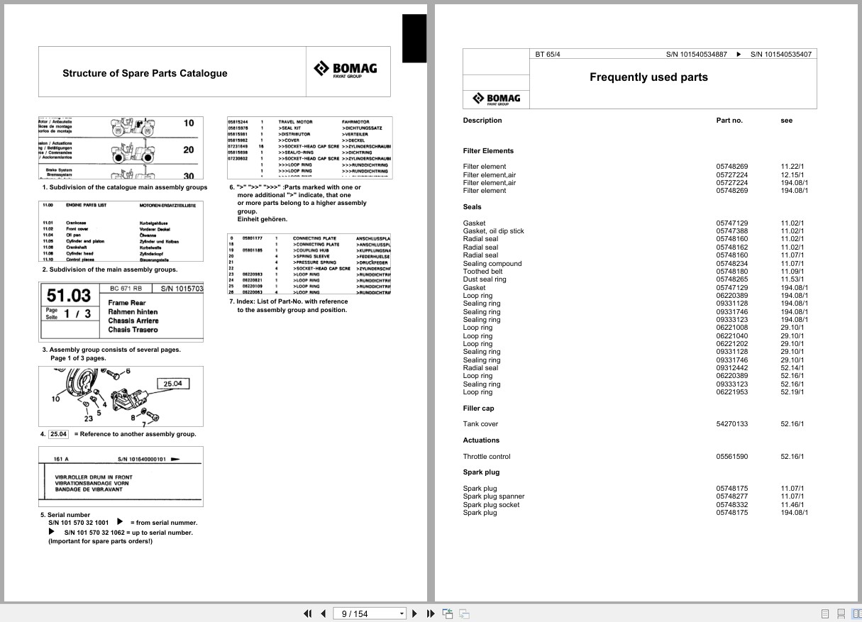 Bomag Vibratory Tamper BT 65 4 Spare Parts Catalog 2010 EN DE FR (3)