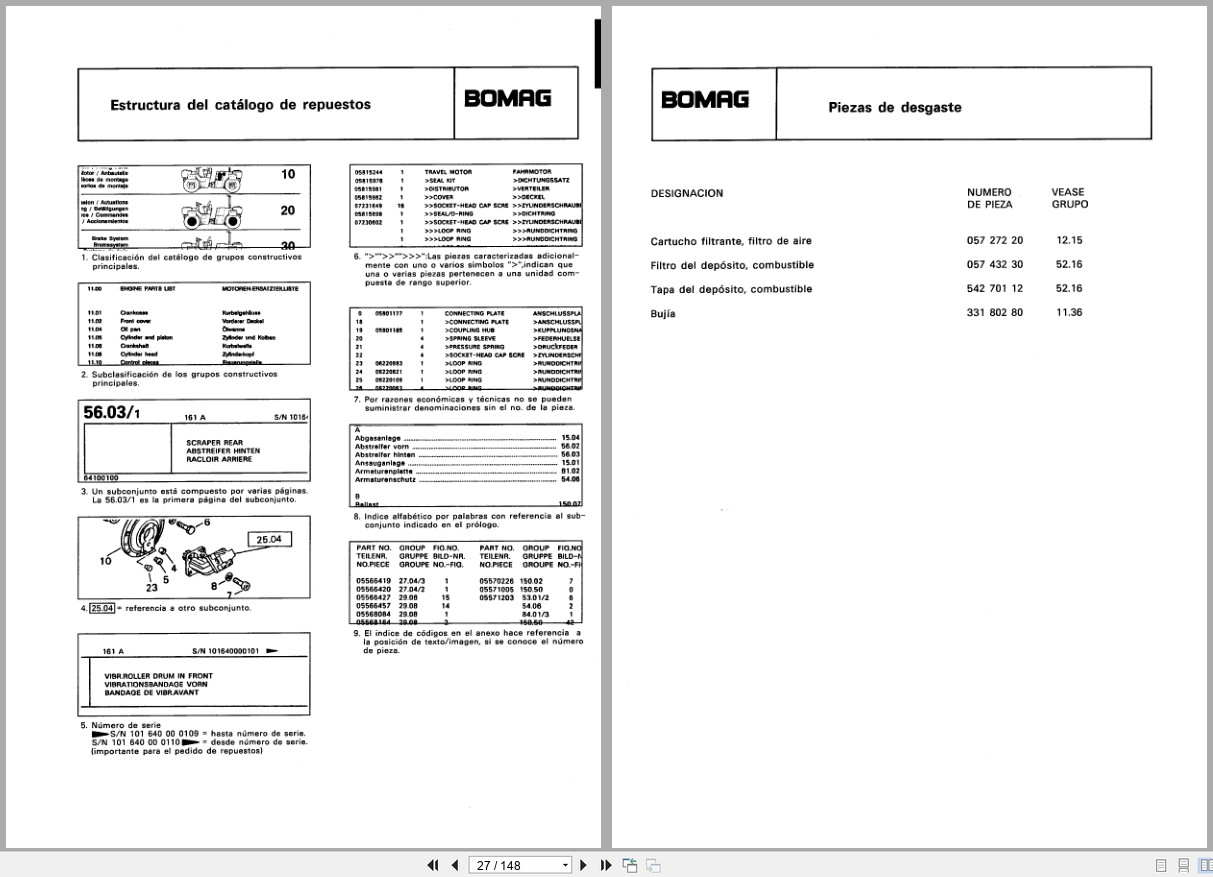 Bomag Vibratory Tamper BT 65 Spare Parts Catalog 2000 EN DE FR (3)