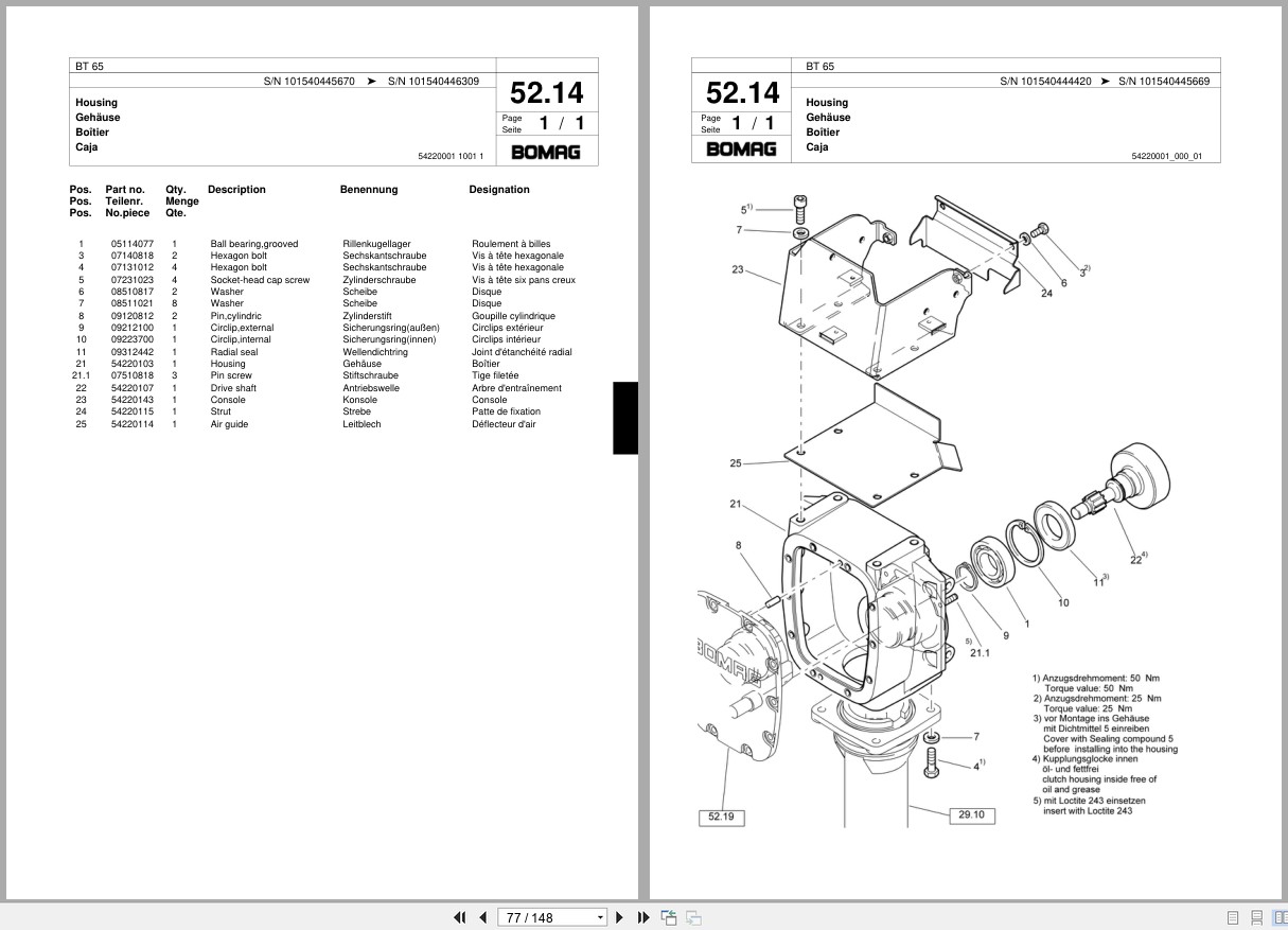 Bomag Vibratory Tamper BT 65 Spare Parts Catalog 2001 2003 EN DE FR (3)