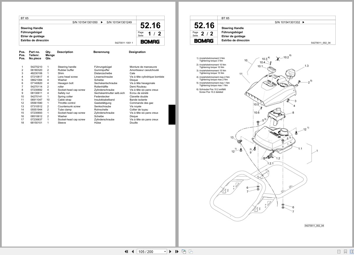 Bomag Vibratory Tamper BT 65 Spare Parts Catalog 2012 2013 EN DE FR (2)