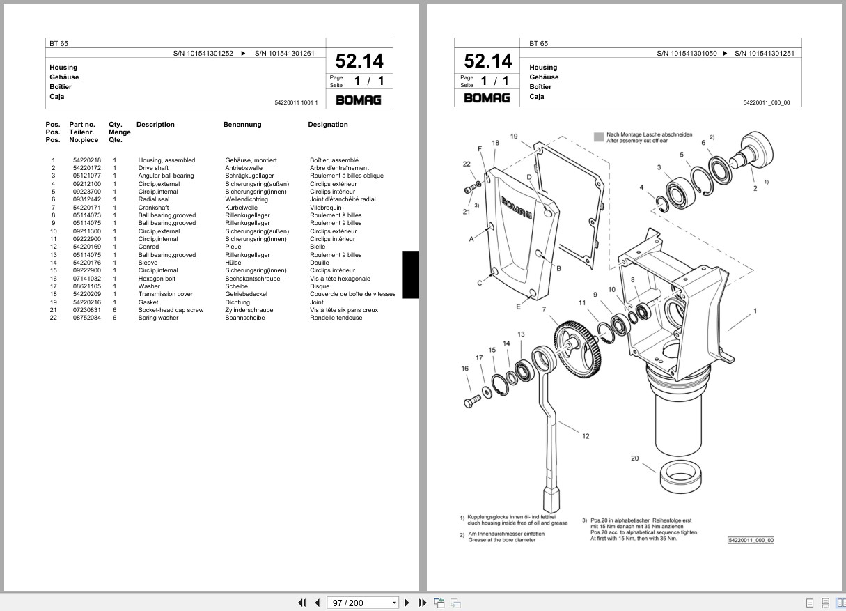 Bomag Vibratory Tamper BT 65 Spare Parts Catalog 2012 2013 EN DE FR (3)