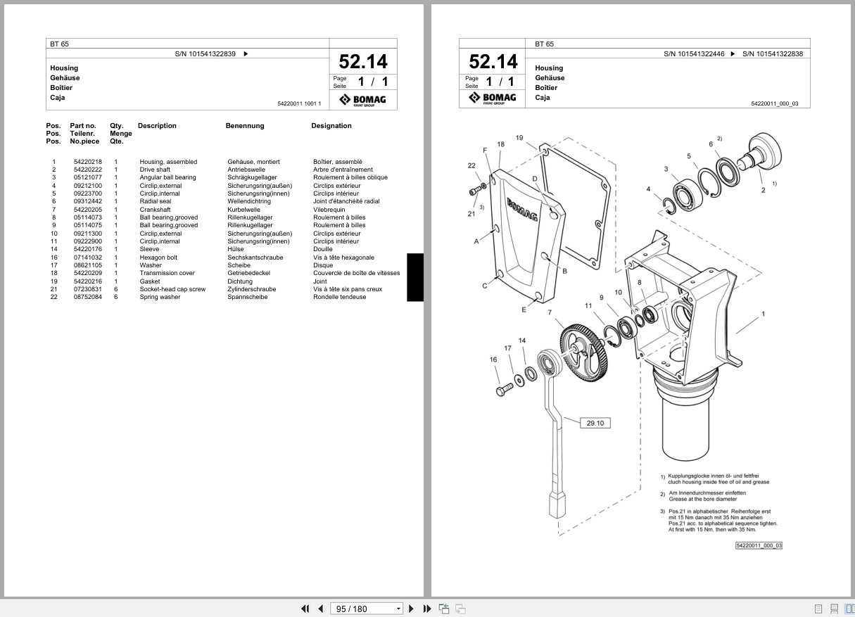 Bomag Vibratory Tamper BT 65 Spare Parts Catalog 2014 2016 EN DE FR (2)
