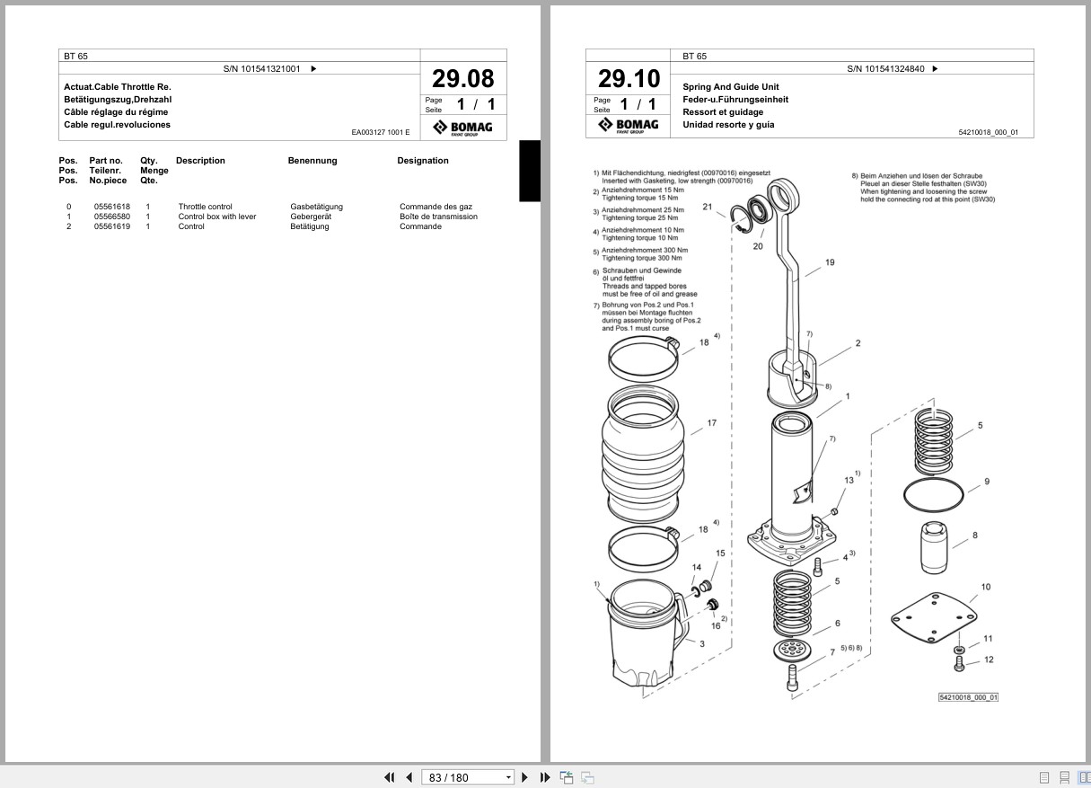 Bomag Vibratory Tamper BT 65 Spare Parts Catalog 2014 2016 EN DE FR (3)