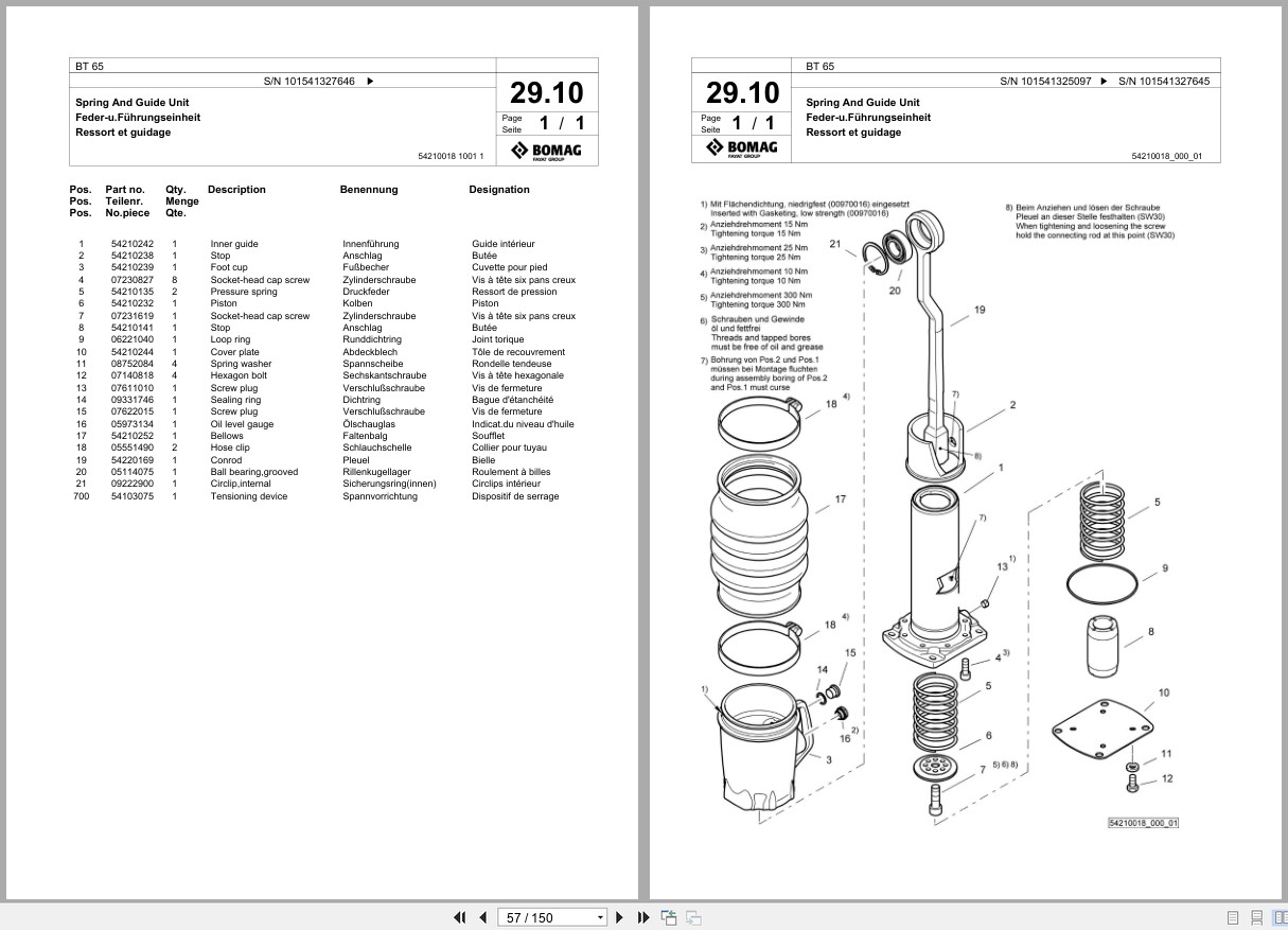 Bomag Vibratory Tamper BT 65 Spare Parts Catalog 2016 2017 EN DE FR (3)