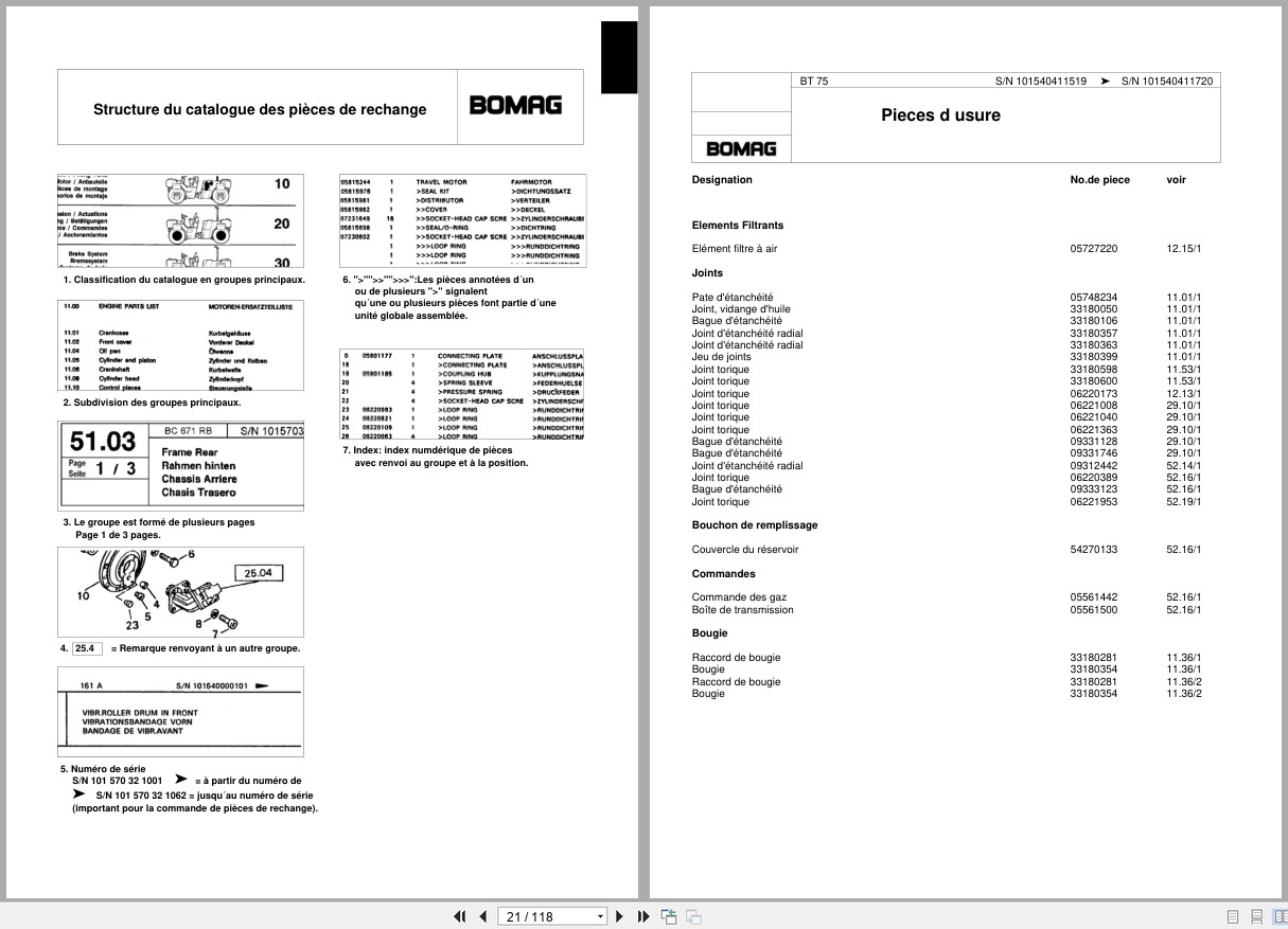 Bomag Vibratory Tamper BT 75 Spare Parts Catalog 2001 EN DE FR (3)