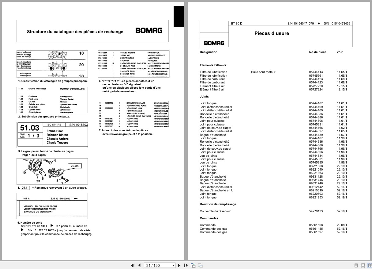 Bomag Vibratory Tamper BT 80 D Spare Parts Catalog 2001 2010 EN DE FR (3)