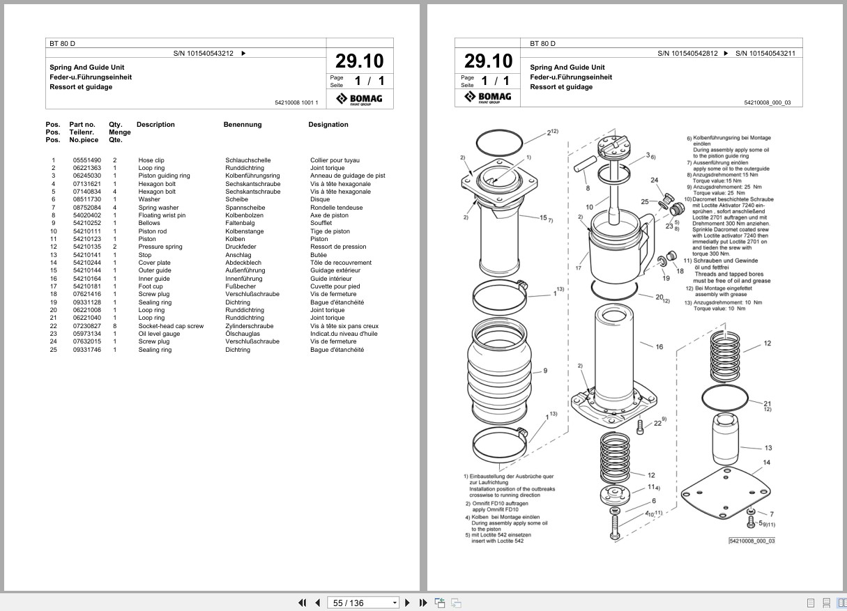 Bomag Vibratory Tamper BT 80 D Spare Parts Catalog 2010 2018 EN DE FR (2)