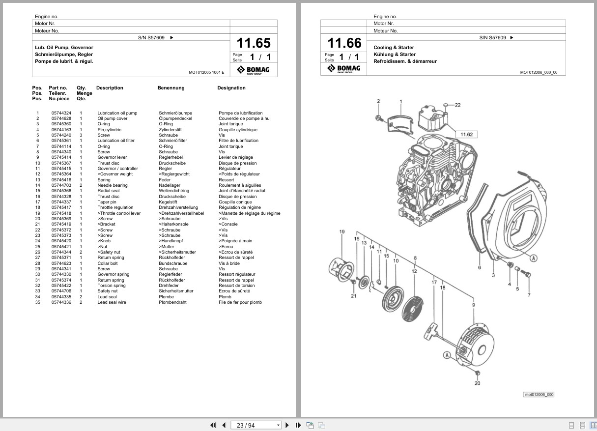 Bomag Vibratory Tamper BT 80 D Spare Parts Catalog 2018 2019 EN DE FR (3)