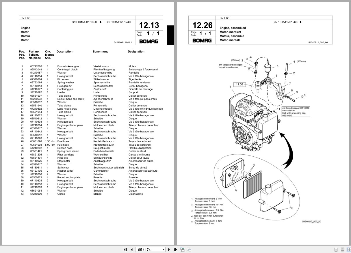 Bomag Vibratory Tamper BVT 65 Spare Parts Catalog 2012 2013 EN DE FR (3)