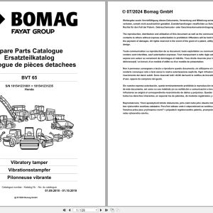 Bomag Vibratory Tamper BVT 65 Spare Parts Catalog 2018 EN DE FR (1)
