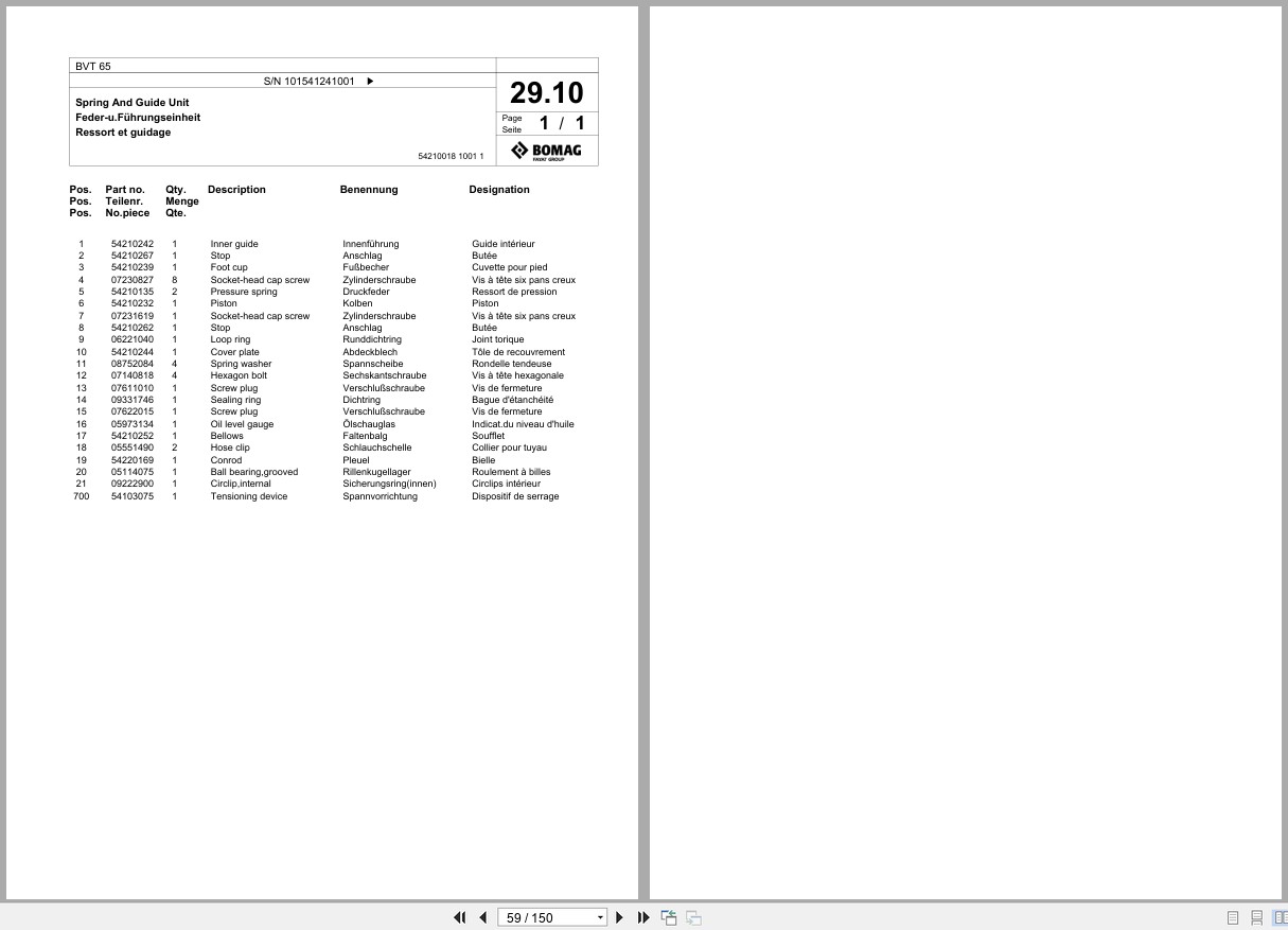 Bomag Vibratory Tamper BVT 65 Spare Parts Catalog 2019 2023 EN DE FR (3)