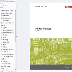 CLAAS Tractor XERION 5000 4000 783 Repair Manual (1)