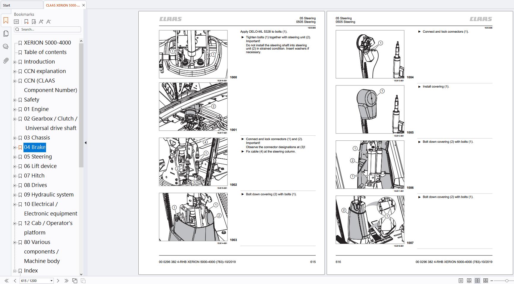 CLAAS Tractor XERION 5000 4000 783 Repair Manual (2)