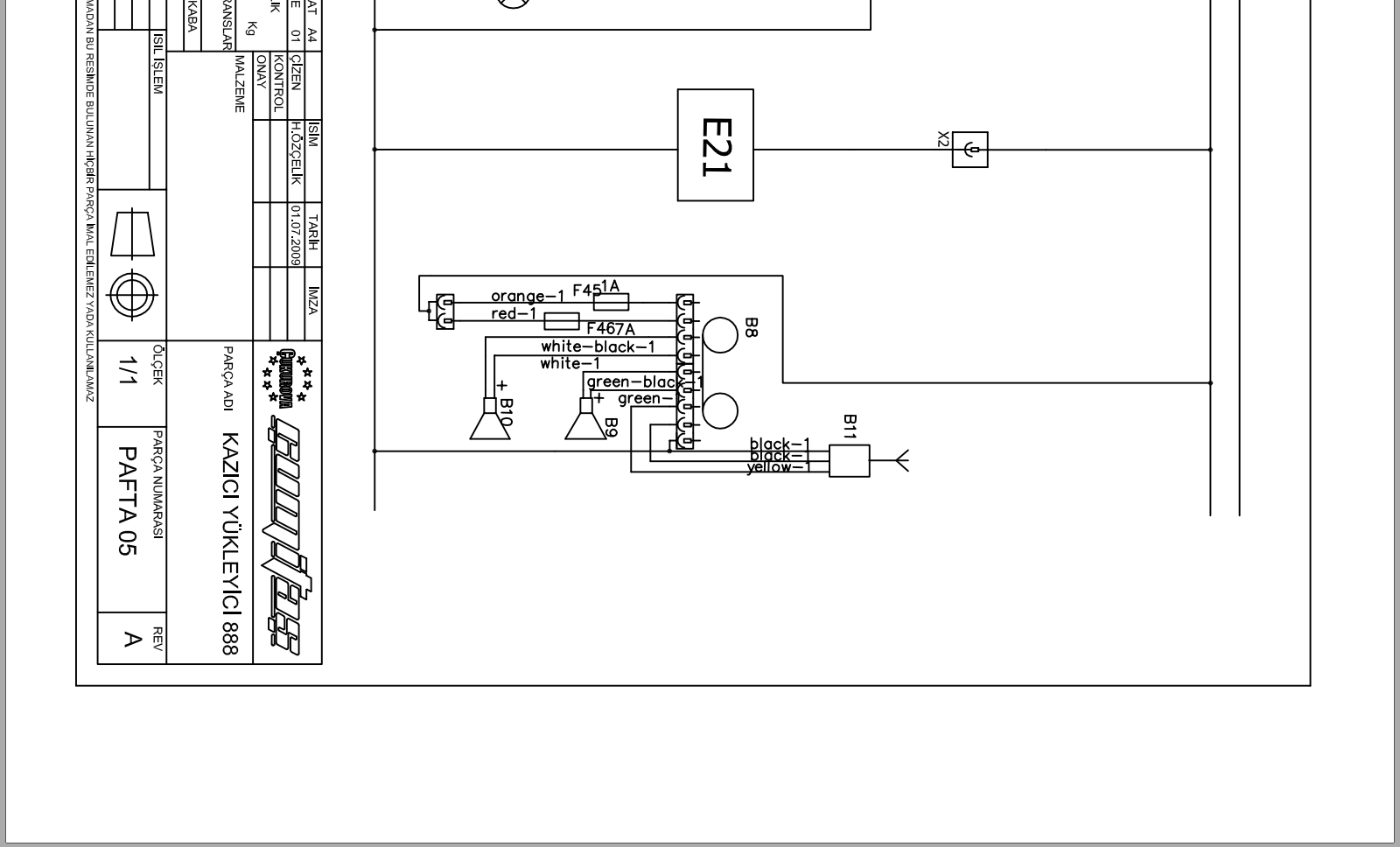 CUKUROVA Backhoe Loader 888 Service Booklet Wiring Diagrams C60A40R01 TR 4