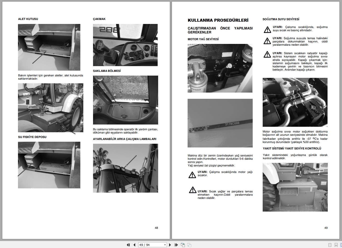 CUKUROVA MSB Backhoe Loader 888 Operation Maintenance Manuals C60A18R02 2010 TR 3