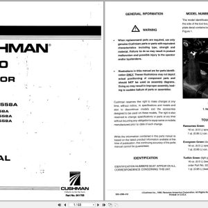 CUSHMAN Aerator GA 60 898558A Parts Manual 841768 1996 (1)