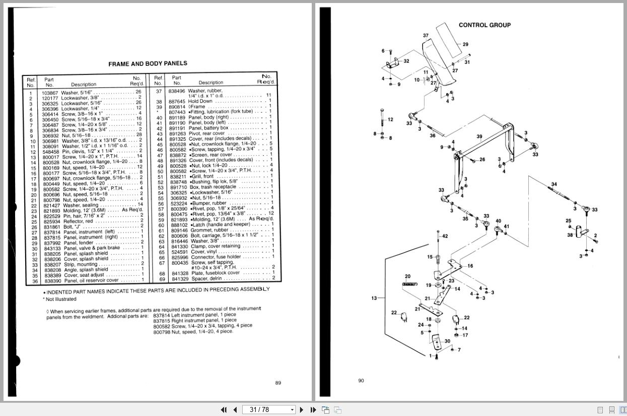 CUSHMAN Sand Trap Rake Groom Master II Operators Parts Service Manual 841242 1997 (3)