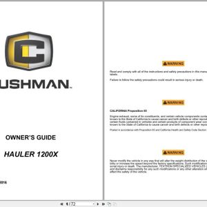 CUSHMAN Utility Vehicle Truckster MS MX Owners Guide 653035 (1)