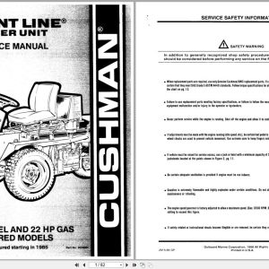 Cushman Front Line Mower 17 HP Diesel 22 HP Gas Service Manual 823881 1986 (1)
