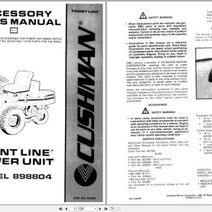 Cushman Front Line Mower 898804 Accessory Parts Manual 833300 1989 (1)