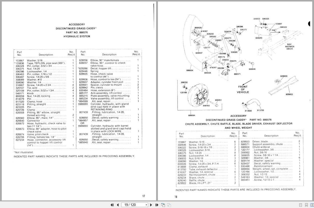 Cushman Front Line Mower 898804 Accessory Parts Manual 833300 1989 (2)