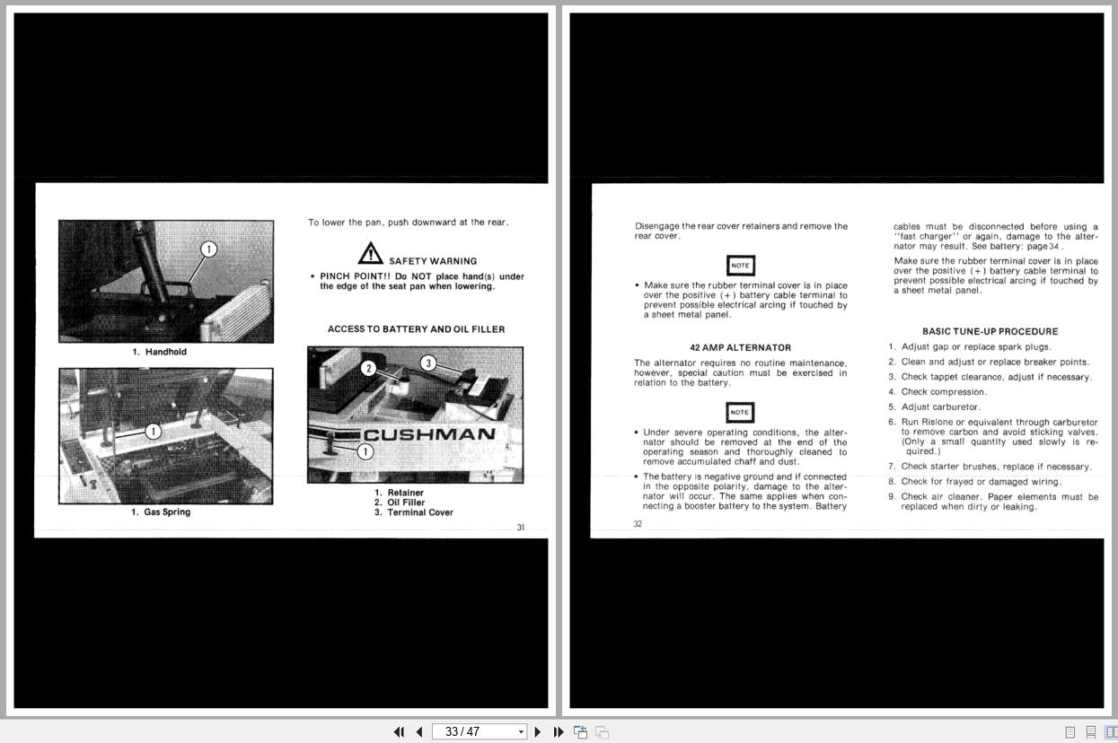 Cushman Front Line Mower 898804 Operation Manual 830488 1984 (2)