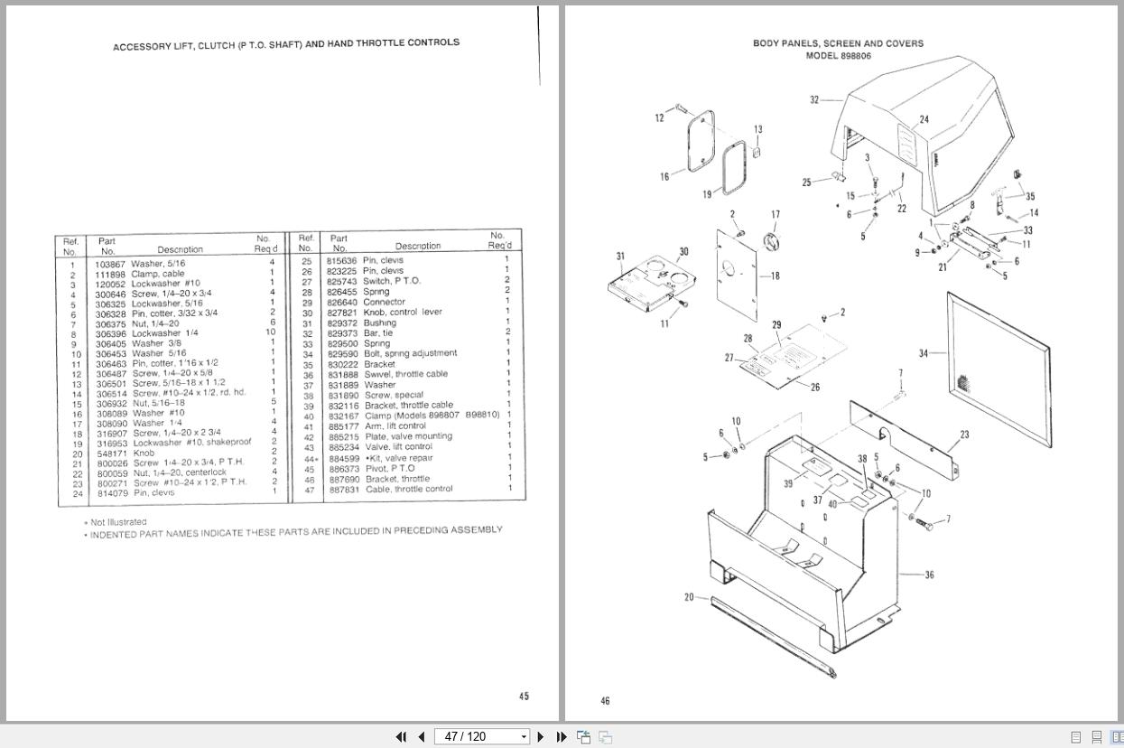 Cushman Front Line Mower 898806 898807 898810 Parts Manual 832191 1992 (2)