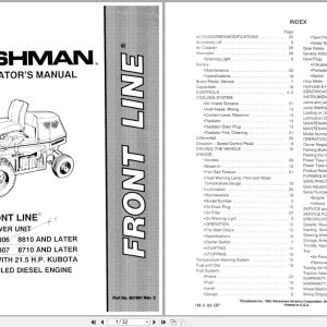 Cushman Front Line Mower 898806 898807 Operation Manual 831991 1993 (1)